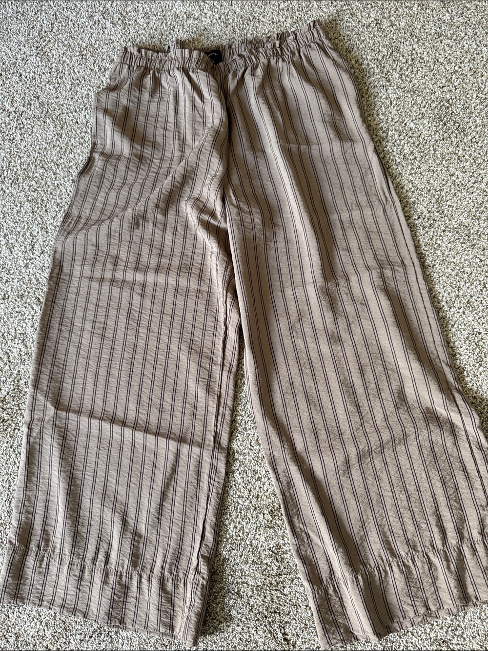 Reitmans Tan Striped Wide-Leg Pants